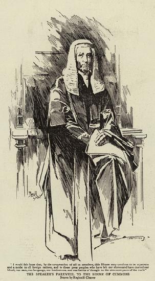 The Speakers Farewell to the House of Commons