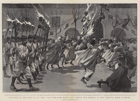 The Close of the Carnival at Nice, the Torchlight March Past during the Burning of King Carnival XXV