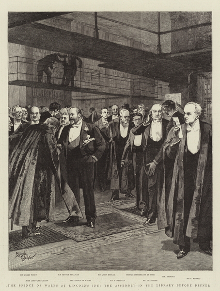 The Prince of Wales at Lincolns Inn, the Assembly in the Library before Dinner von Reginald Thomas Cleaver