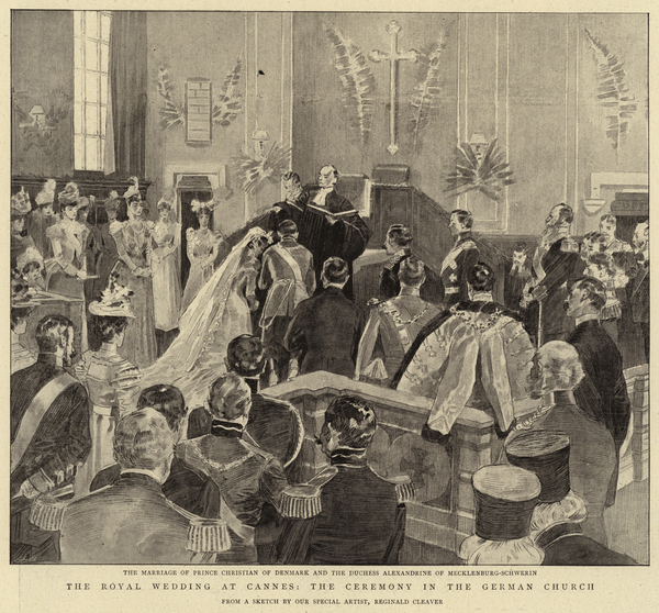 The Royal Wedding at Cannes, the Ceremony in the German Church von Reginald Thomas Cleaver