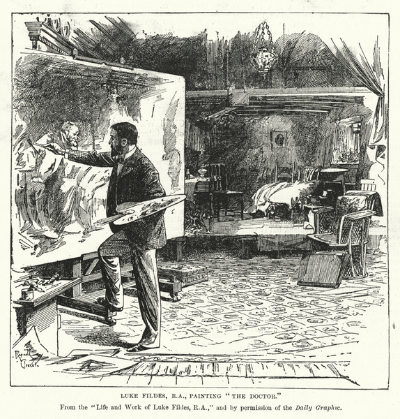 Luke Fildes, RA, painting The Doctor von Reginald Thomas Cleaver