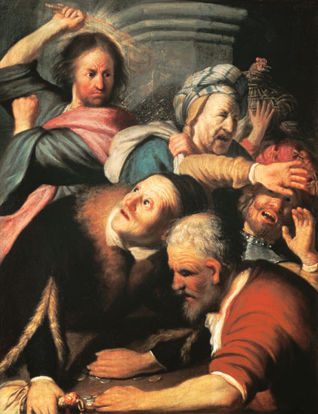 Christus vertreibt die Geldverleiher aus dem Tempel von Rembrandt van Rijn