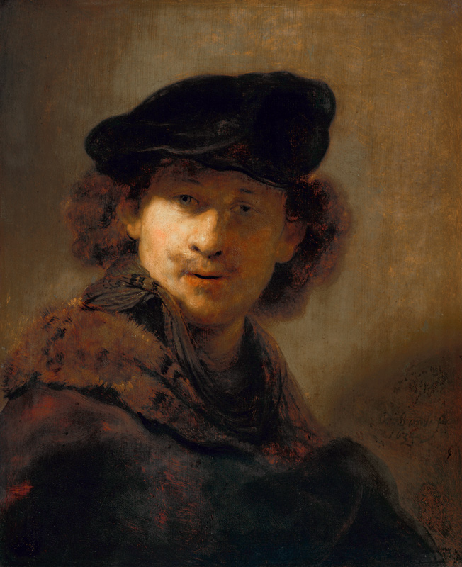 Selbstbildnis mit Samtbarett von Rembrandt van Rijn