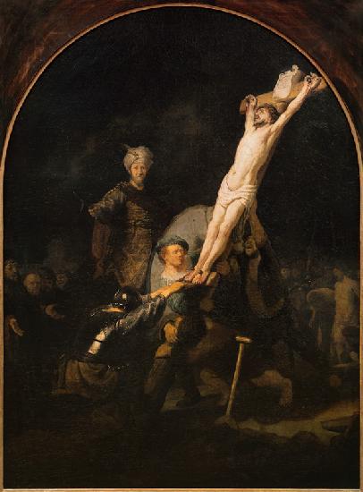 Rembrandt / Erection of the Cross.