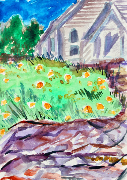 Church on a Hill, Tiburon von Richard Fox