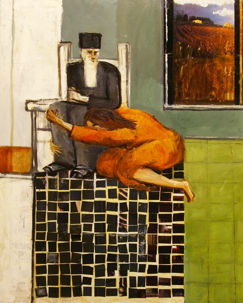 Elisha, 1999 (oil & collage on canvas)  von Richard  Mcbee