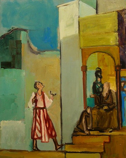 Joseph sent to His Brothers, 1998 (oil & collage on canvas)  von Richard  Mcbee