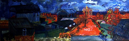 View from Othery looking East, 1997 (oil on board)  von Robert  Hobhouse