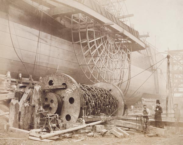 Isambard Kingdom Brunel (1806-59) beside the 'Great Eastern', c.1857 (photo) von Robert Howlett