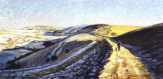 Winter Walk on the Downs, 1996  von Robert  Tyndall