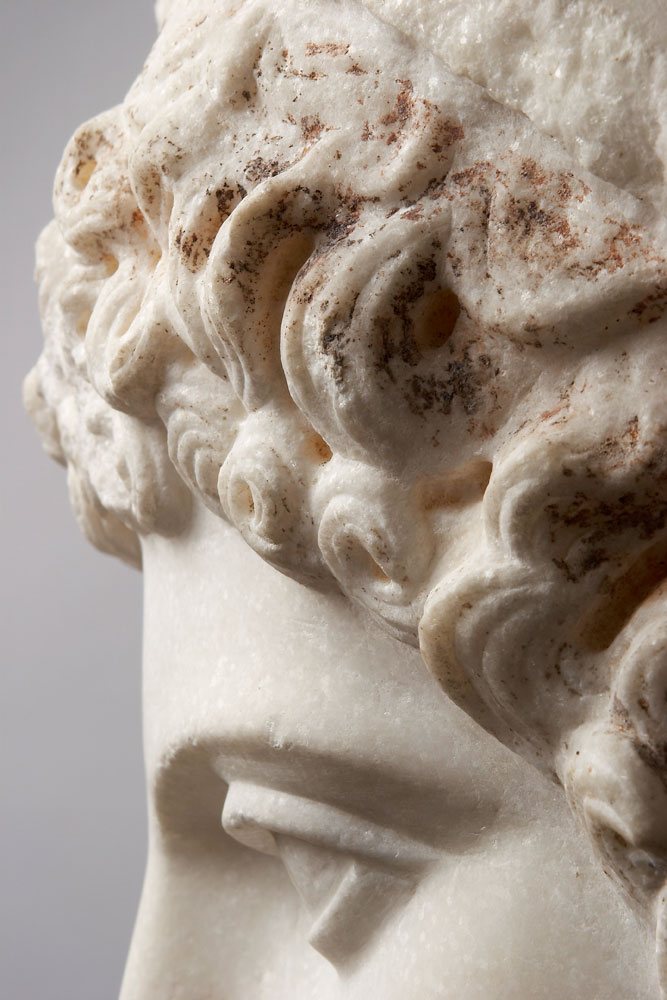 Kopf des Götterboten Hermes "Hermes-Ludovisi", Detail (Römische Wiederholung nach einer griechischen von Römisch