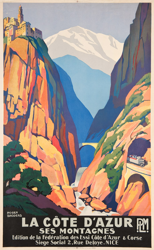 The Cote dAzur and its mountains von Roger Broders