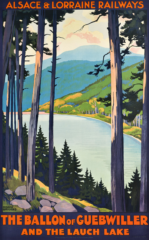 A poster for Alsace & Lorraine Railways advertising the Ballon of Guebwiller and the Lauch lake von Roger Broders