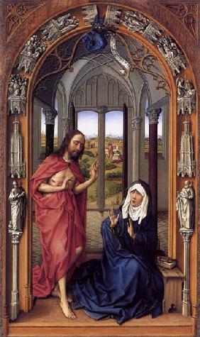 Marienaltar, rechter Flügel - Christus erscheint Maria