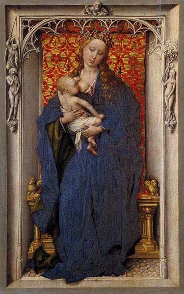 Maria mit dem Kind an der Brust. Tafel eines Diptychons.