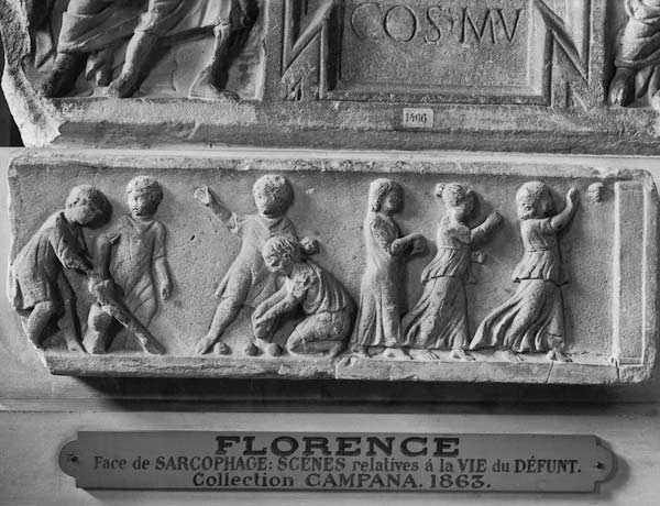 Children Playing Ball Games, fragment from a sarcophagus von Roman