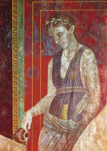 Attendant Pouring Liquid from a Jug, North Wall, Oecus 5 von Roman