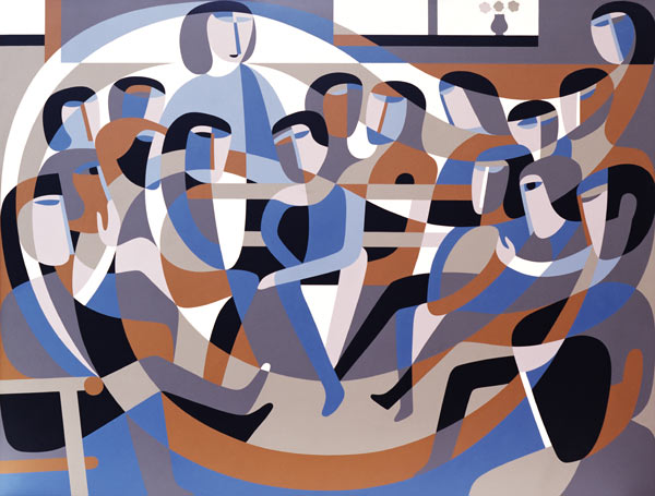 Jordan´s Quaker Meeting 2, 1993 (acrylic on board)  von Ron  Waddams