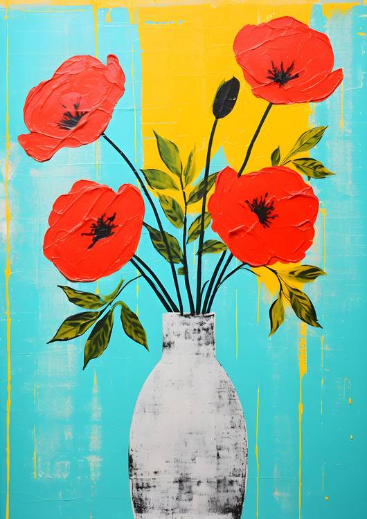 Pop Art Mohnblumen von Rosa Piazza