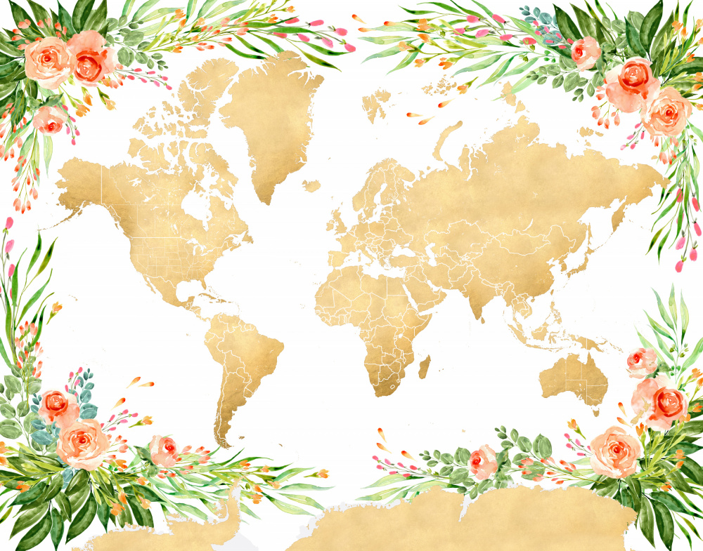 Blythe world map silhouette von Rosana Laiz Blursbyai