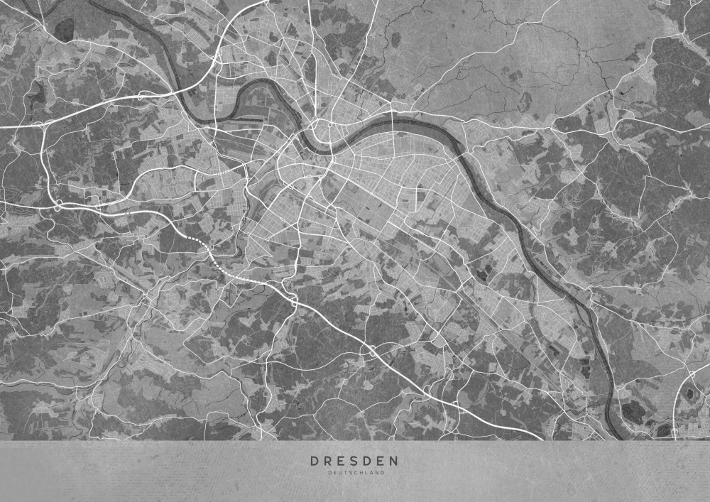 Gray vintage map of Dresden Germany von Rosana Laiz Blursbyai