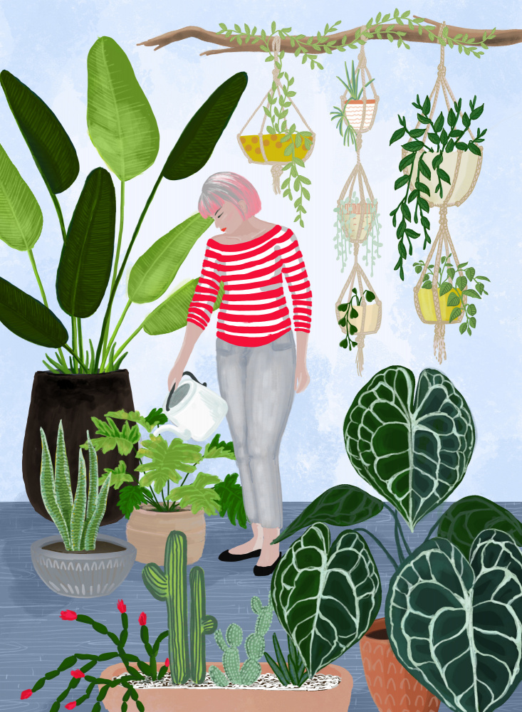 My home jungle in blue von Rosana Laiz Blursbyai