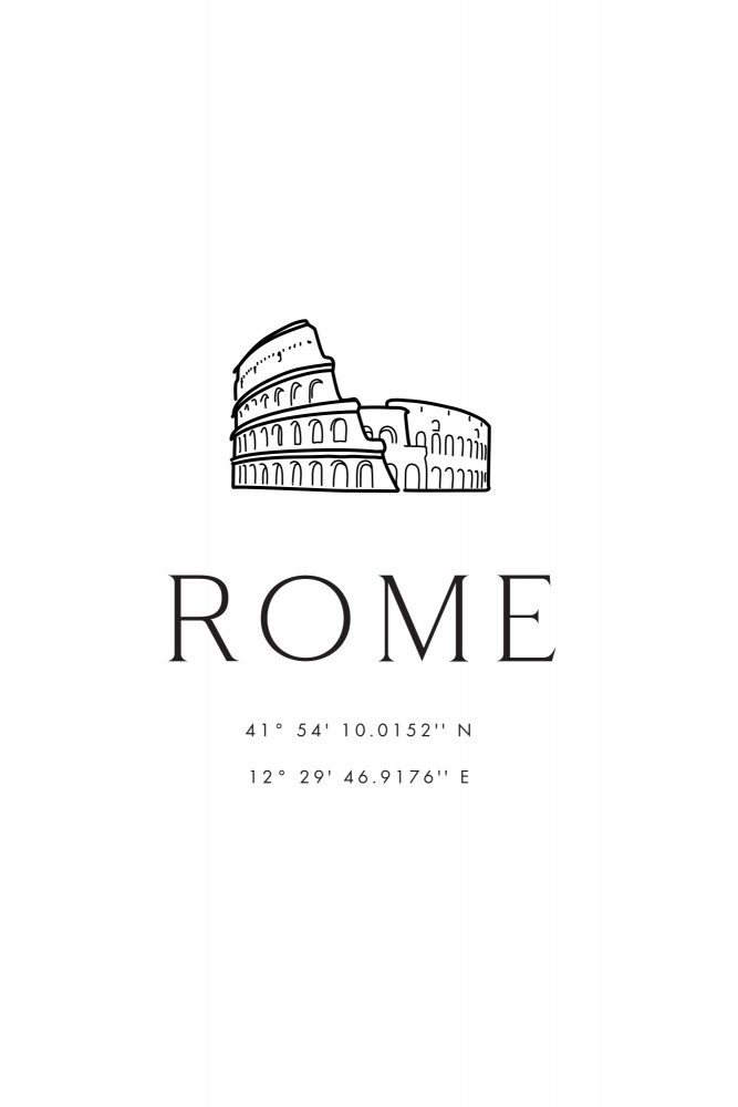 Rome coordinates with Colosseum sketch von Rosana Laiz Blursbyai