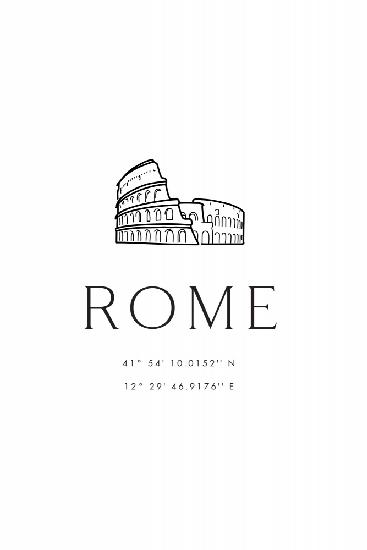 Rome coordinates with Colosseum sketch