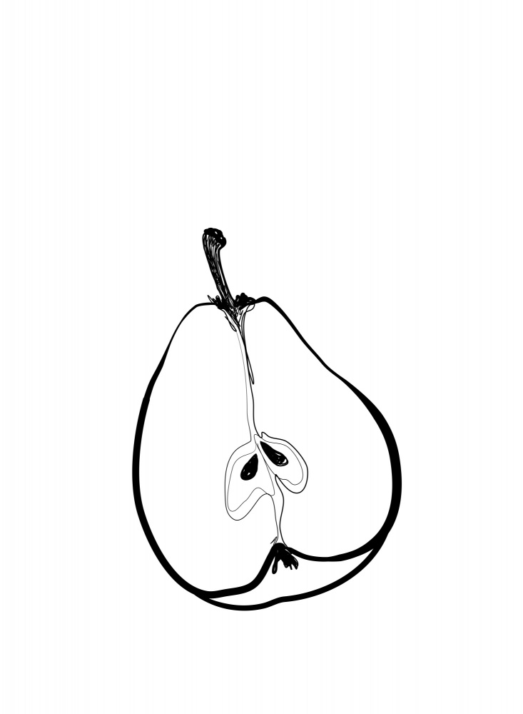 Line art half pear von Rosana Laiz Blursbyai