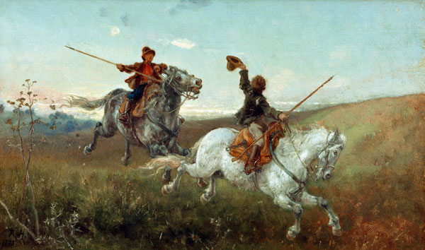 Wettritt zweier Campagnolen von Rudolf Henneberg