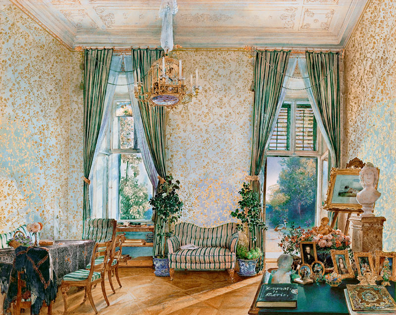 Der Gartensalon im Palais Rasumofsky an der Landstraße in Wien von Rudolf von Alt