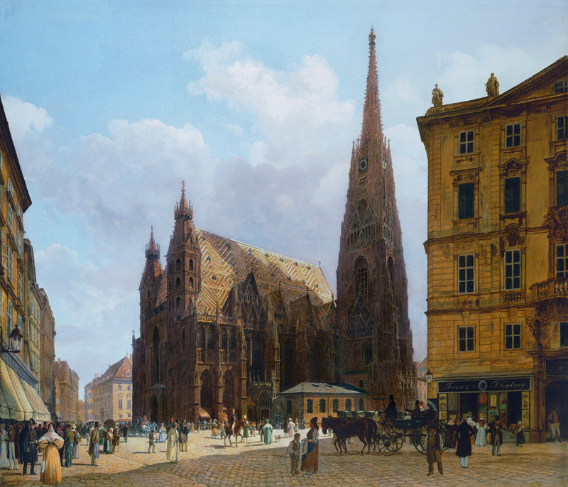 Der Stephansdom vom Stock im Eisenplatz von Rudolf von Alt