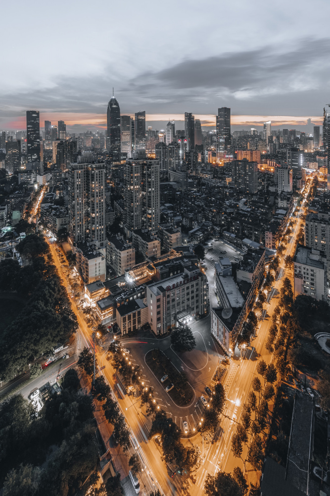 Wuhan skyline (New york style) von Ruochen Shen