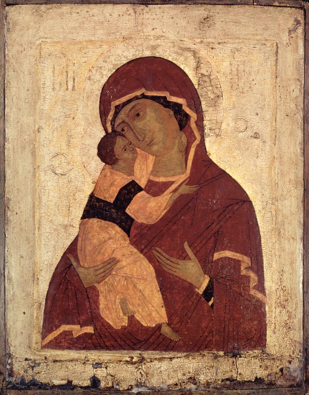 Umilenie Virgin of Wladimir, Moscow School von Russian School