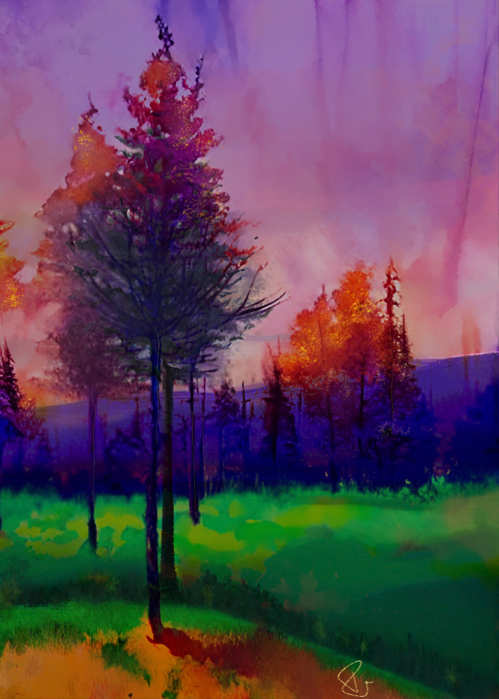 Trees at Sunset von Ruth Day