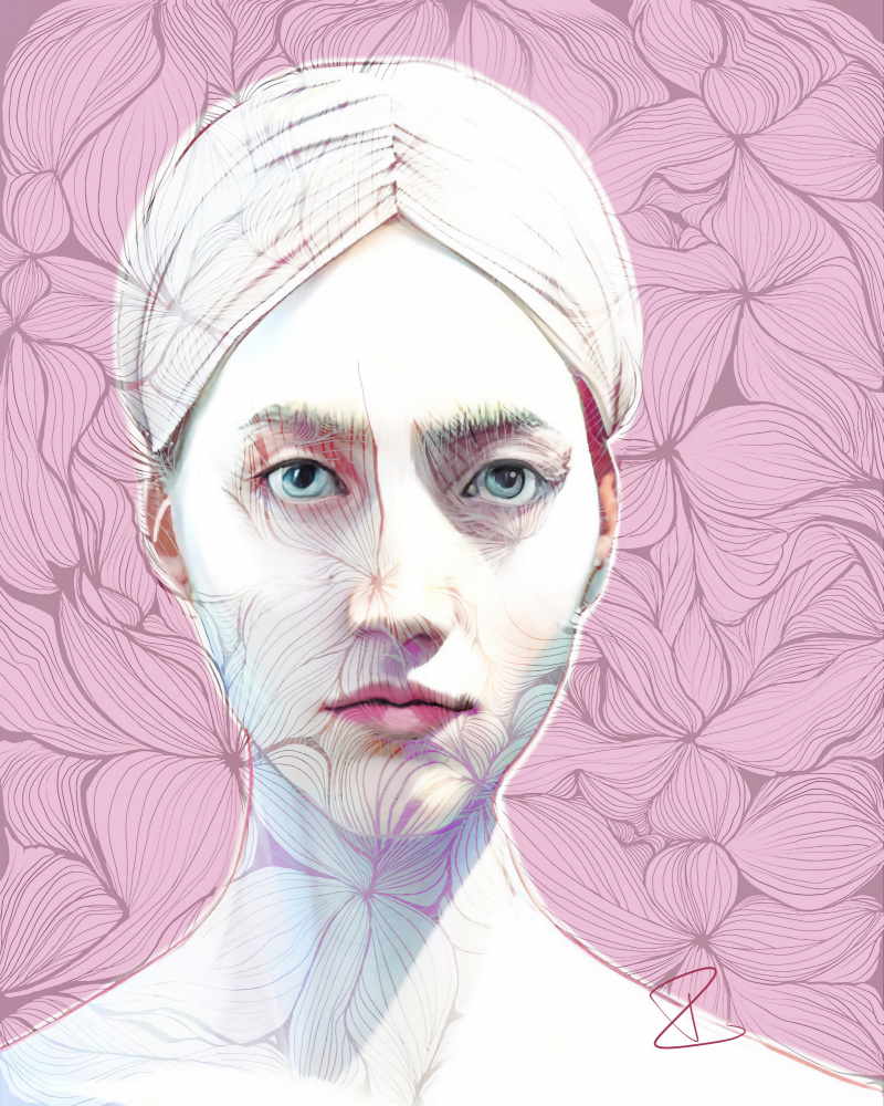 Woman with Zen Doodles von Ruth Day