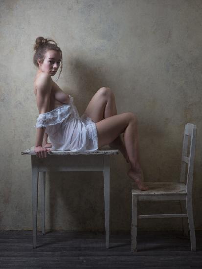 the lady in the white dress