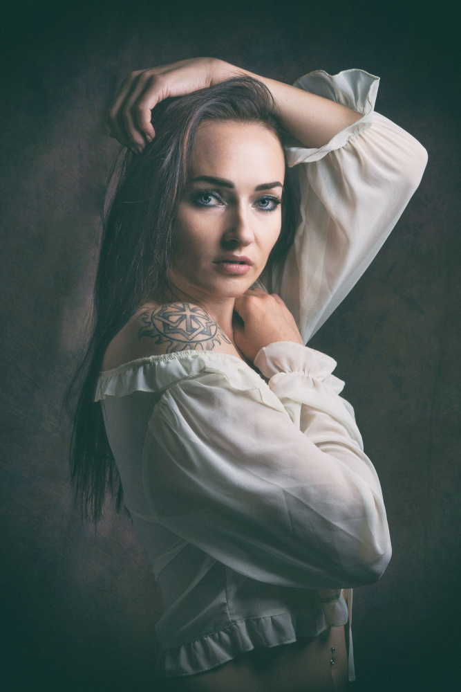 woman with blue eyes von Ruth Franke