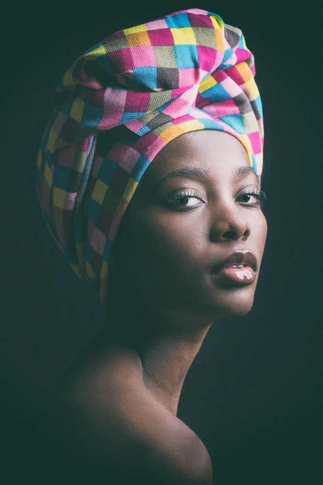 woman with headgear von Ruth Franke