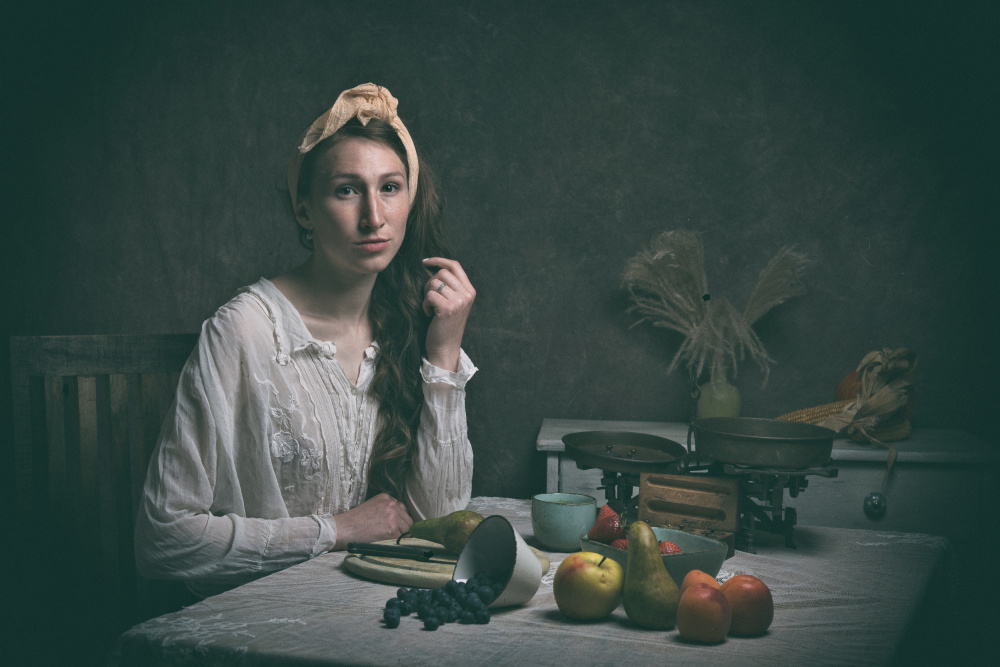 girl with fruits von Ruth Franke