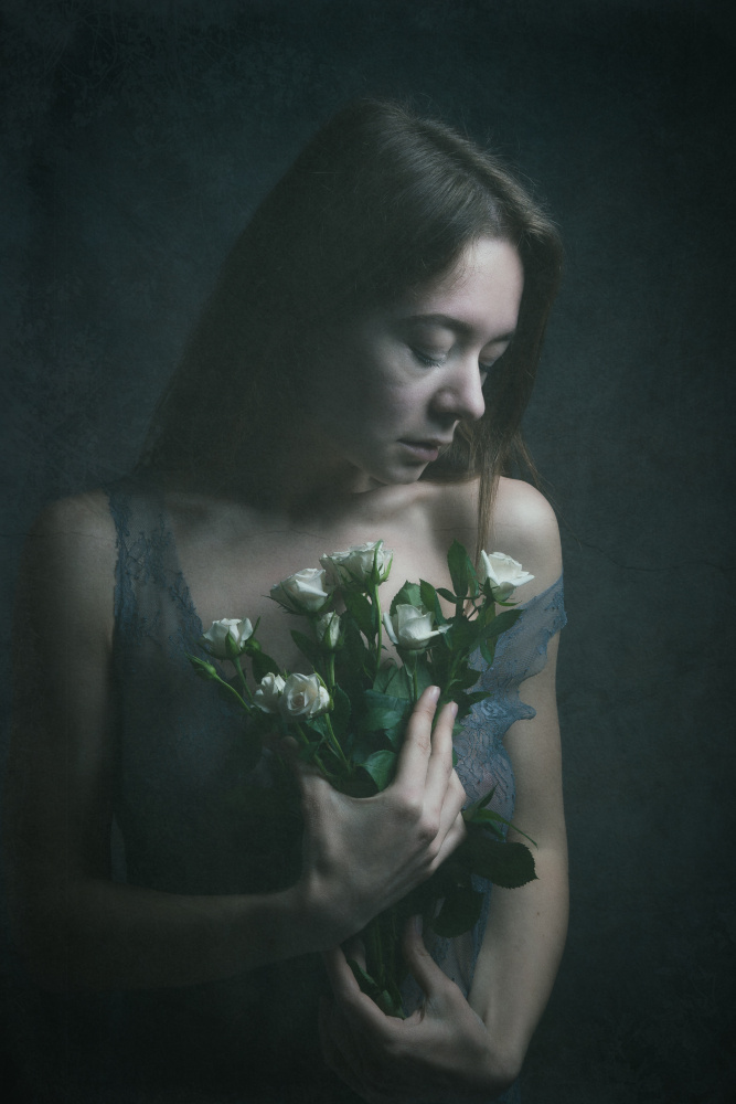 portrait with roses von Ruth Franke