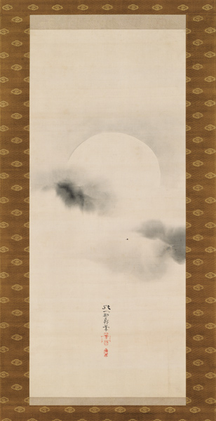Hanging Scroll Depicting The Autumnal Moon, from A Triptych of the Three Seasons, Japanese, early 19 von Sakai Hoitsu