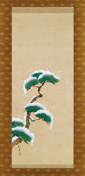 Hanging Scroll Depicting A Snow Clad Pine, from A Triptych of the Three Seasons, 