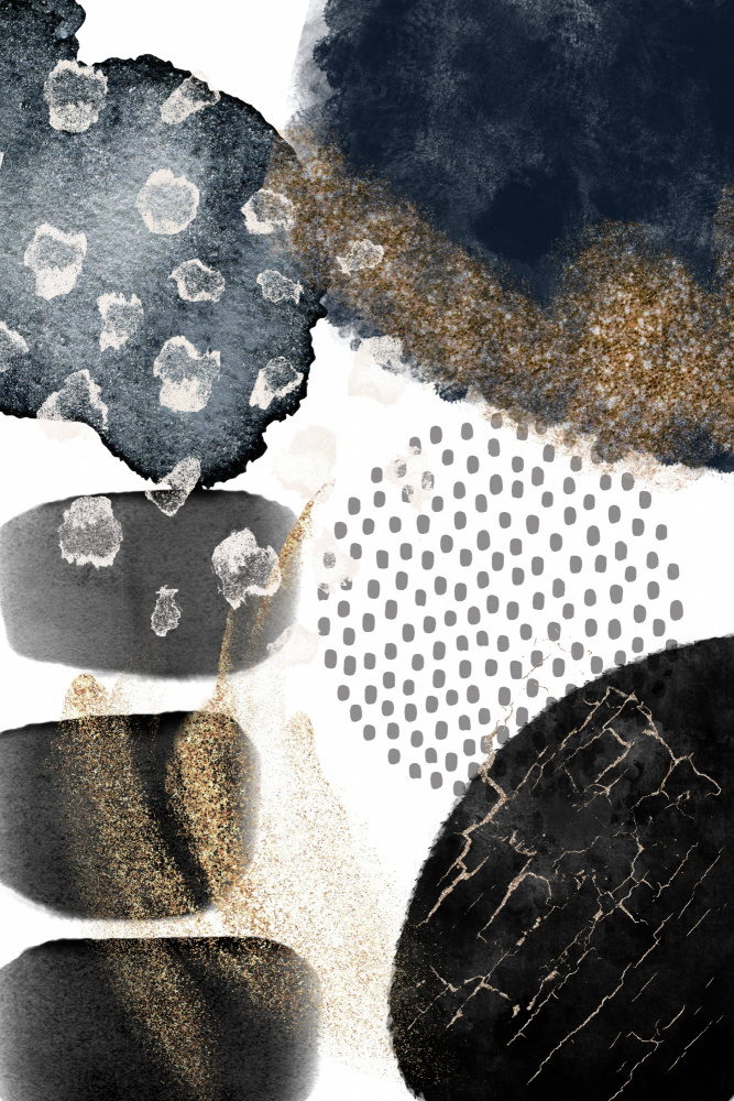 Abstract Black and Gold-2 von Sally Ann Moss