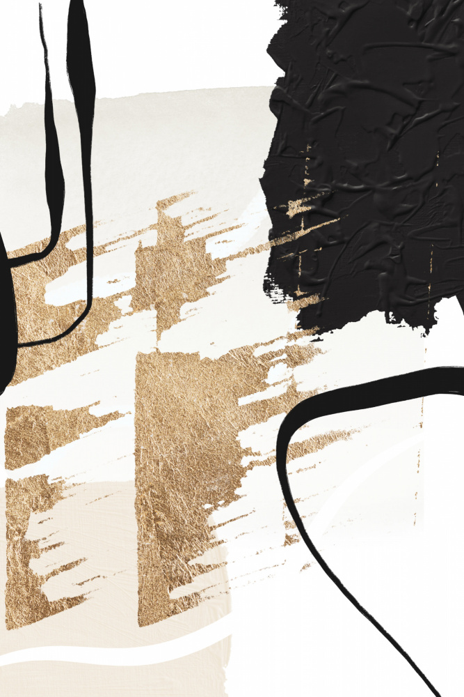 Abstract Black and Gold-6 von Sally Ann Moss