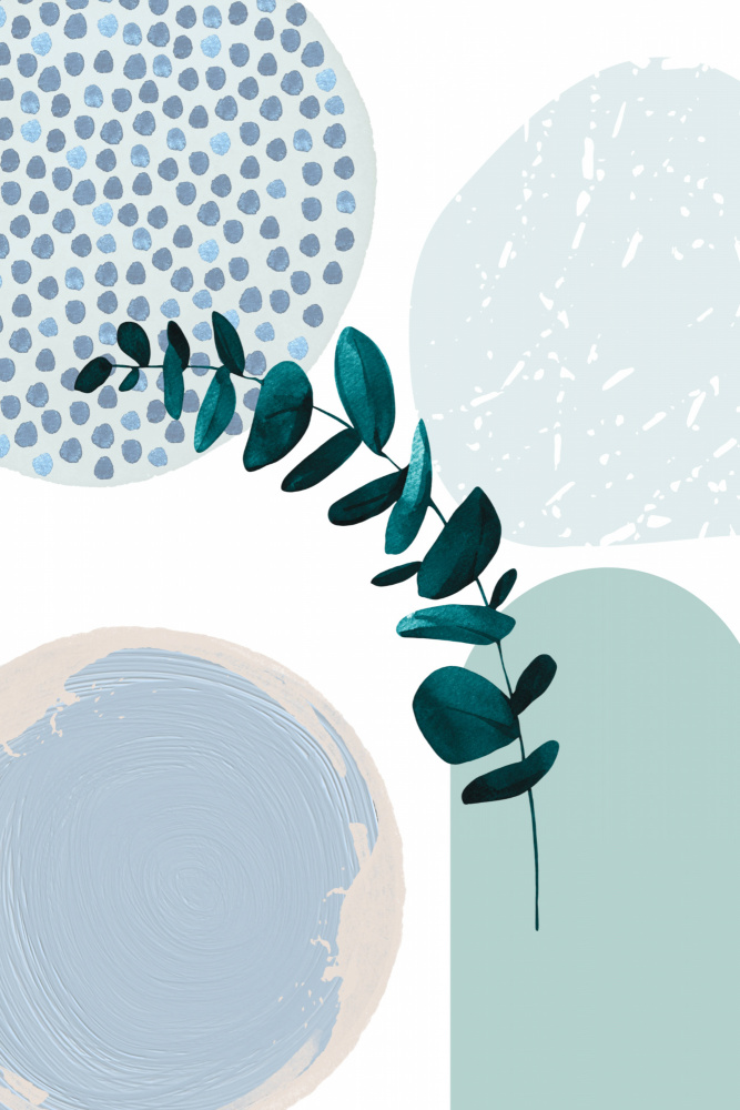 Blue green boho-2 von Sally Ann Moss