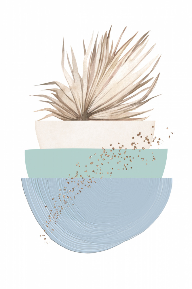 Blue green boho-3 von Sally Ann Moss