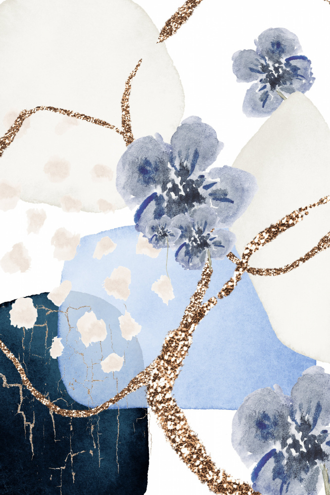Floral Blue-3 von Sally Ann Moss