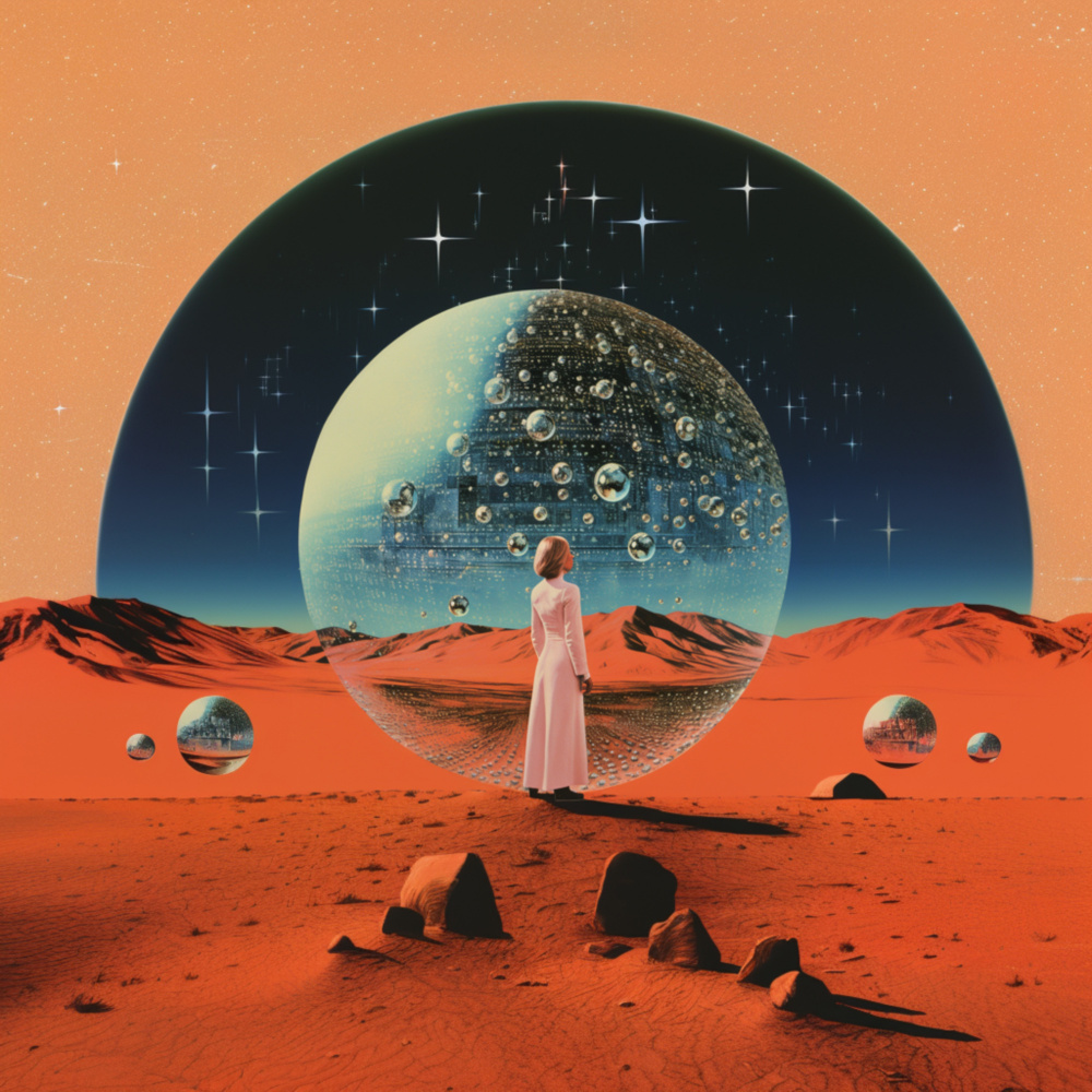 Orb Geometry Collage Art von Samantha Hearn