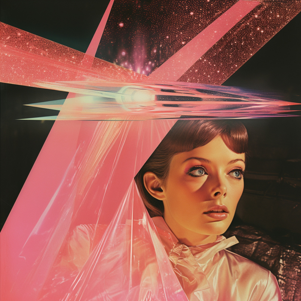 Prismatic Space Babe Collage Art von Samantha Hearn